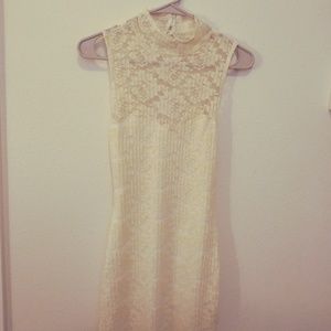 Forever21 White seethrough chest dress